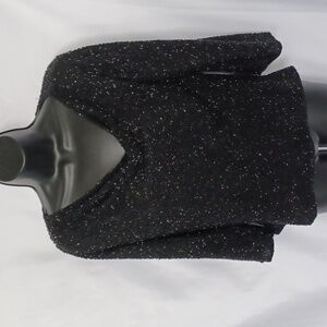 Laurence Kazar | Beaded Silk Top Party Cocktail Paris NY Vintage, 19" pit to pit